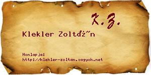 Klekler Zoltán névjegykártya