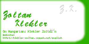 zoltan klekler business card